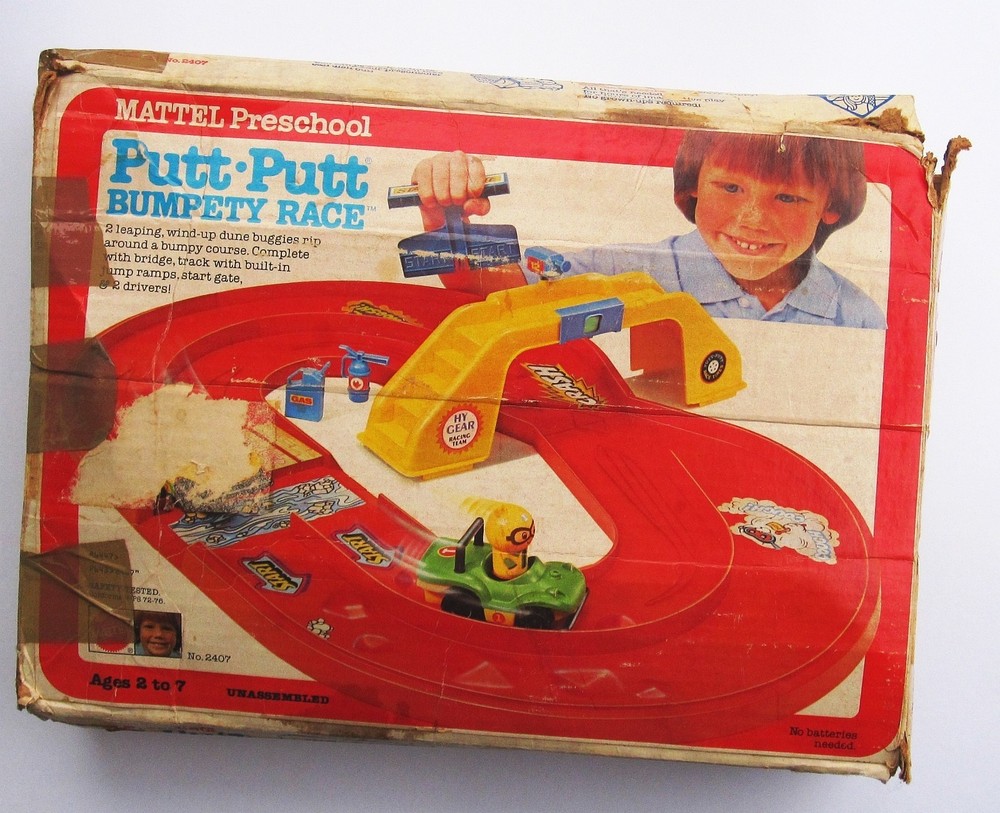 1978 Putt-Putt Bumpety Race Vintage Preschool Toy Set Mattel With Original Box
