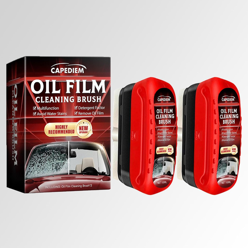 2025 New Automotive Oil Film Cleaning Brush, Car Windshield Cleaner, Glass Oil F