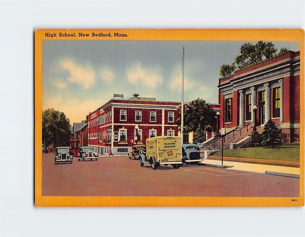 Postcard High School Massachusetts USA