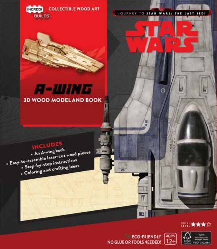 Star Wars The Last Jedi A-Wing 3D Wood Model Kit with Bonus Book Inside