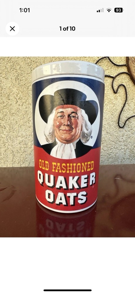 Vintage Old Fashioned Quaker Oats Ceramic Cookie Jar 9.5