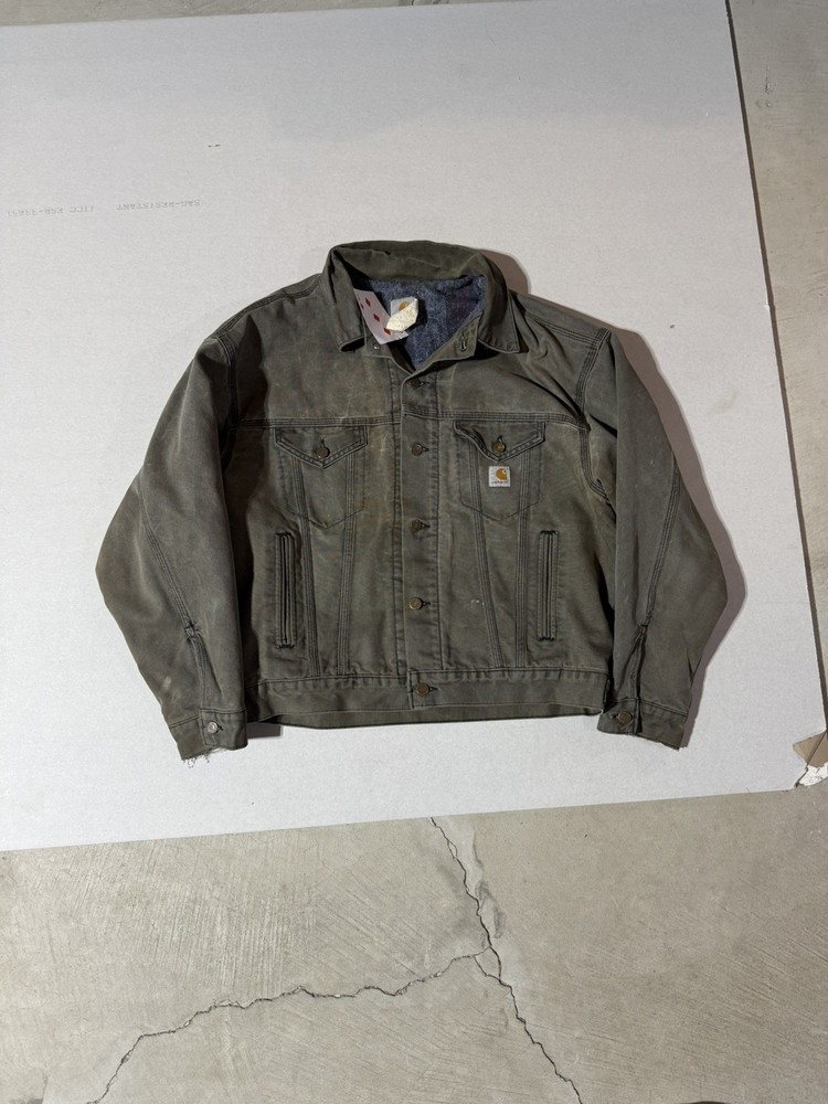 VTG CARHARTT BLANKET LINED TRUCKER DUCK JB142 Jacket Coat L