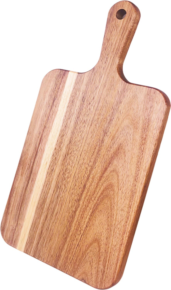 Acacia Wood Cutting Board with Handle 13.7''X7'' / Charcuterie Board/Serving Boa-image