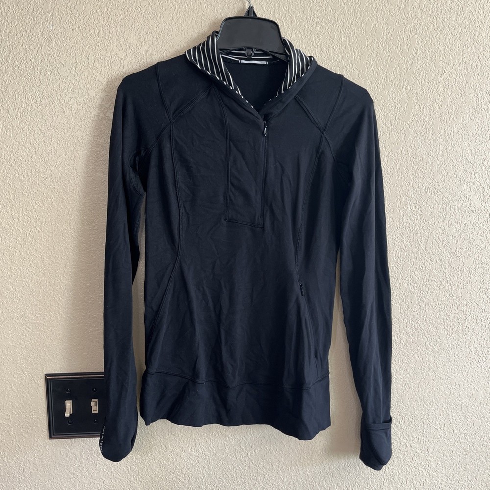 Lululemon Women's Black Running Active Quarter zip Size 6