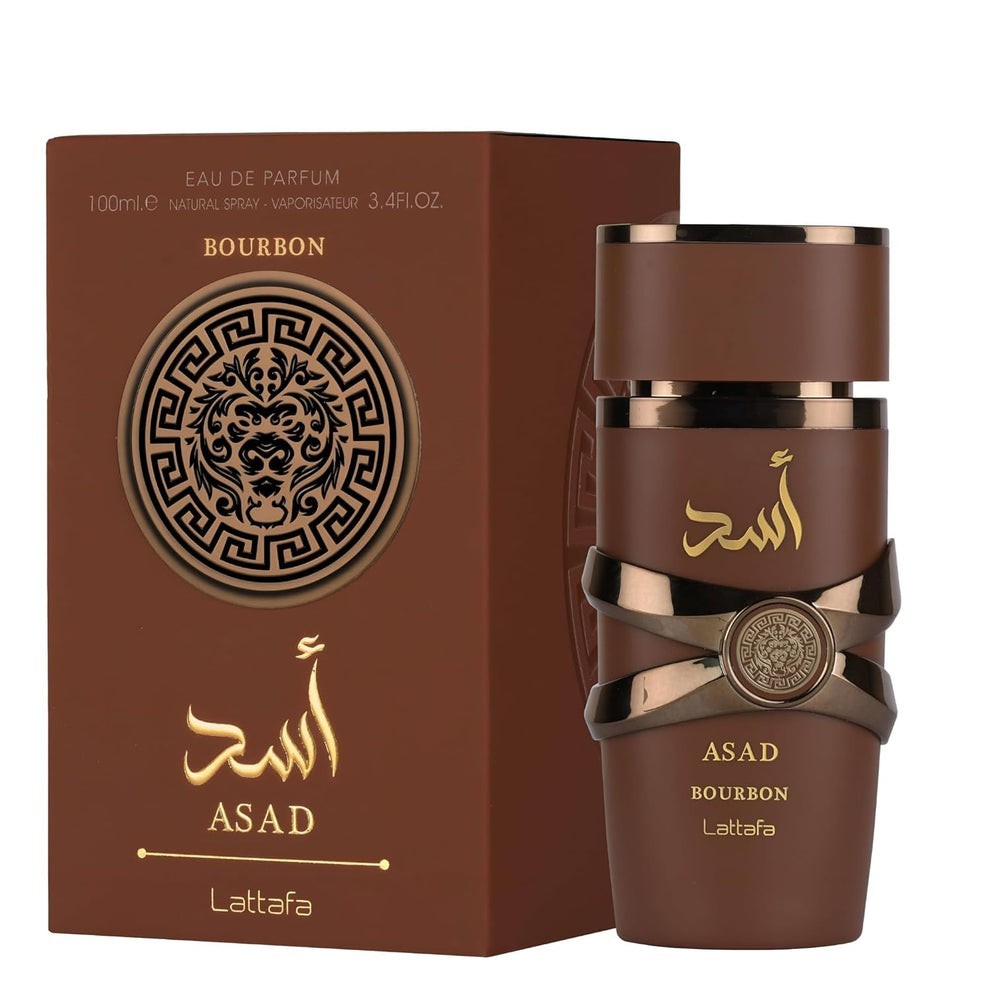 Lattafa Asad Bourbon Eau de Parfum Spray 3.4 fl oz Regular Size Vanilla