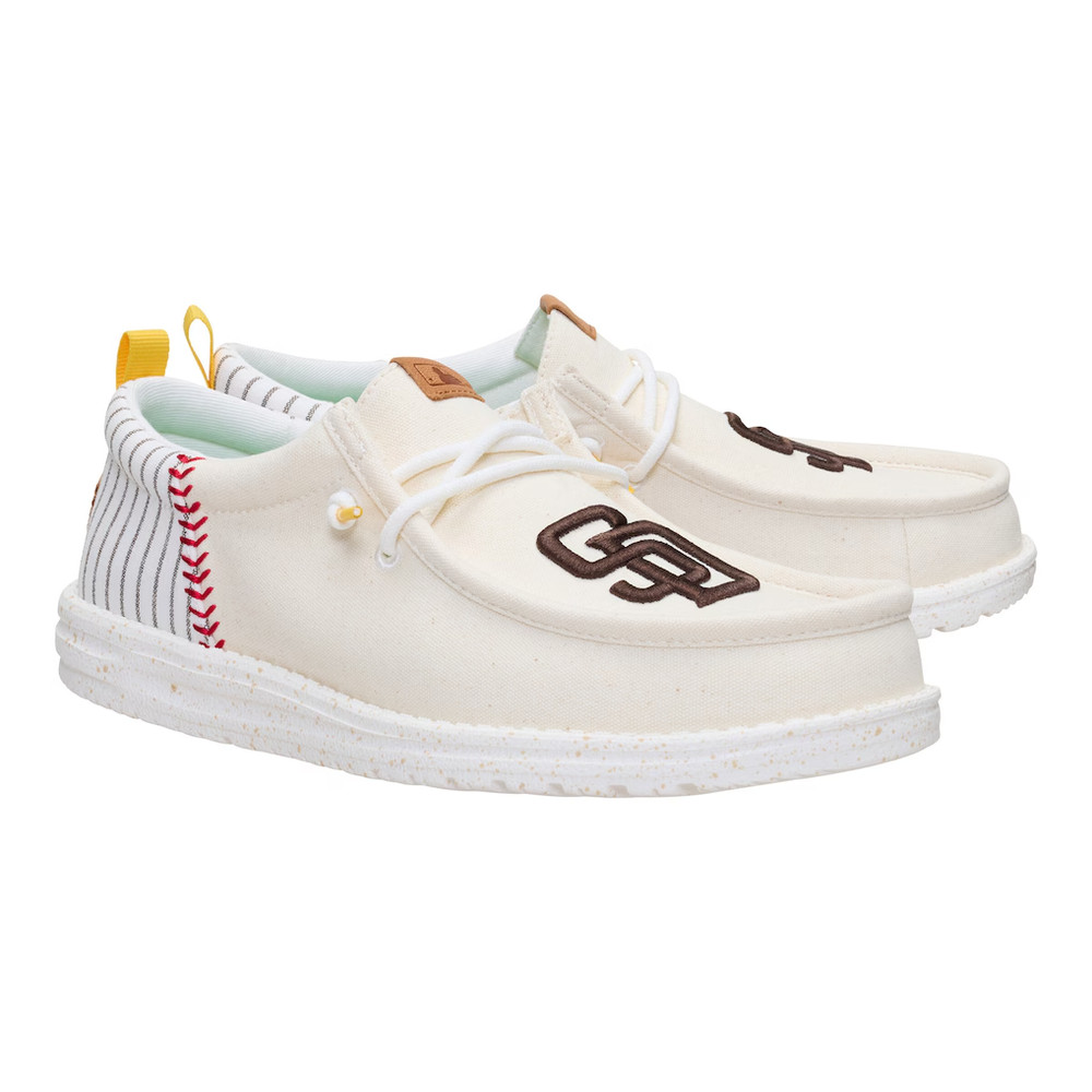 [BIG SALE] San Diego Padres Hey Dude Wally Casual Slip On Shoes - White
