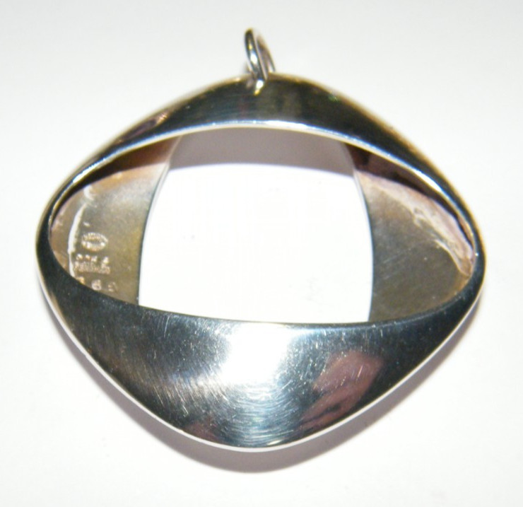 Georg Jensen Modernist Sterling Silver Pendant #368  - 1960's Denmark