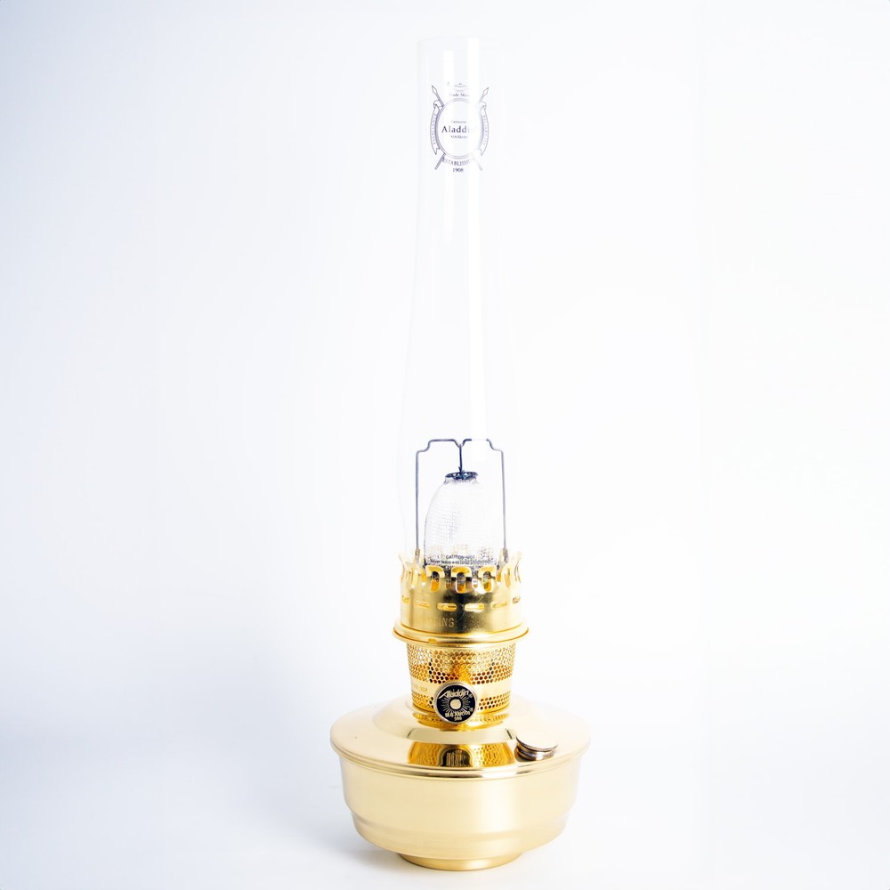 Aladdin Shelf Oil Lamp, Solid Brass Indoor Emergency Lighting Fuel Lamp