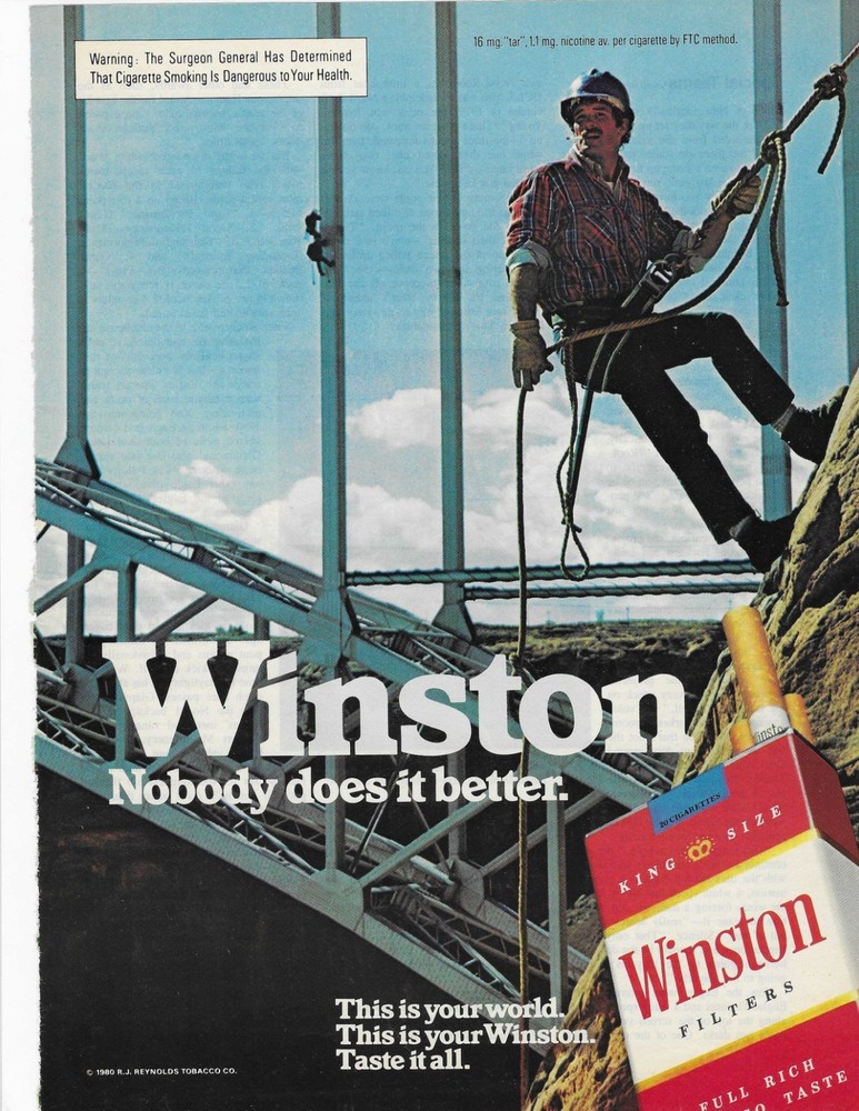 Winston Nobody Does It Better. Cigarettes Original Print Ad
