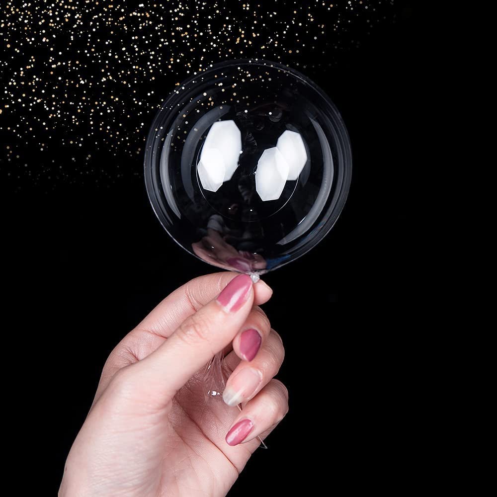 Small Clear Balloons, 100pcs Mini Bubble BoBo Balloons Latex Free Tiny Crystal T