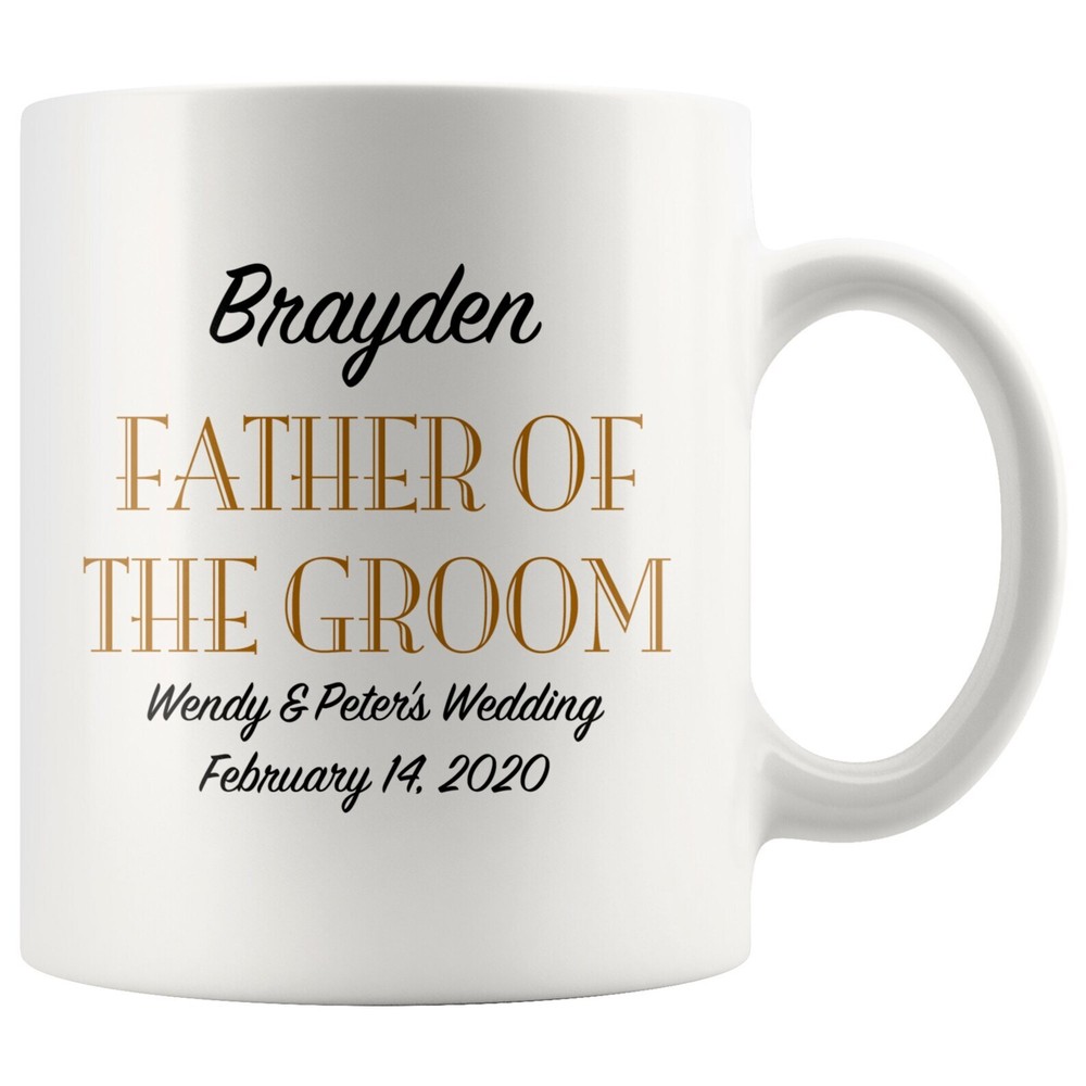 Father Of The Groom Coffee Mug Personalized Wedding Gift White Ceramic Coffee