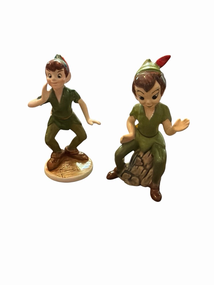 VTG Disney Peter Pan Ceramic Figures, Disney Japan And Malaysia