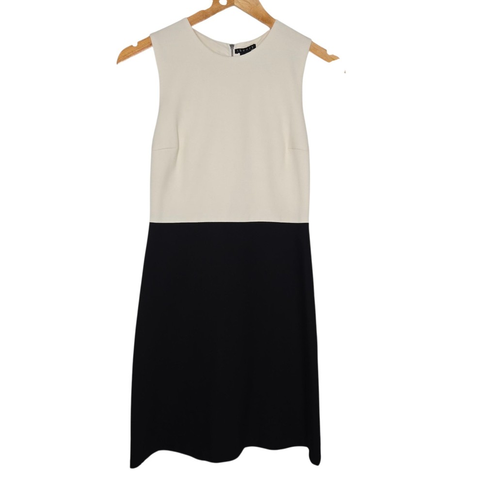 Theory Womens Raneid Jetty Colorblock Sleeveless Knit Ponte Dress Size 2