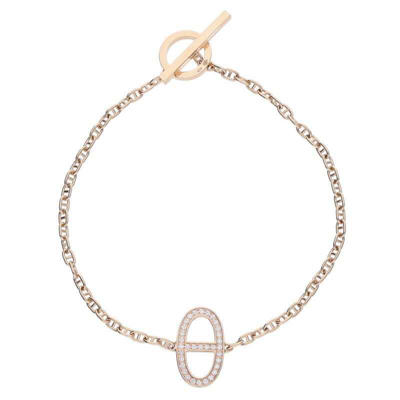 Hermes Bracelet LG Chaine d'Ancrele Contour K18PG Diamond  518853