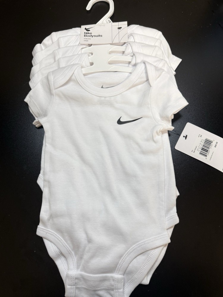 Nike Baby One Piece Body Suit 5pack White Size 6month NWT