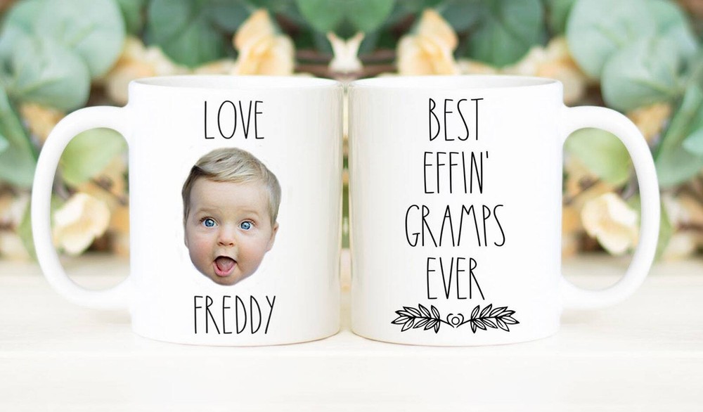Best Effin' Gramps Ever Mug Father's Day Gift Personalized With Photo Of Kids