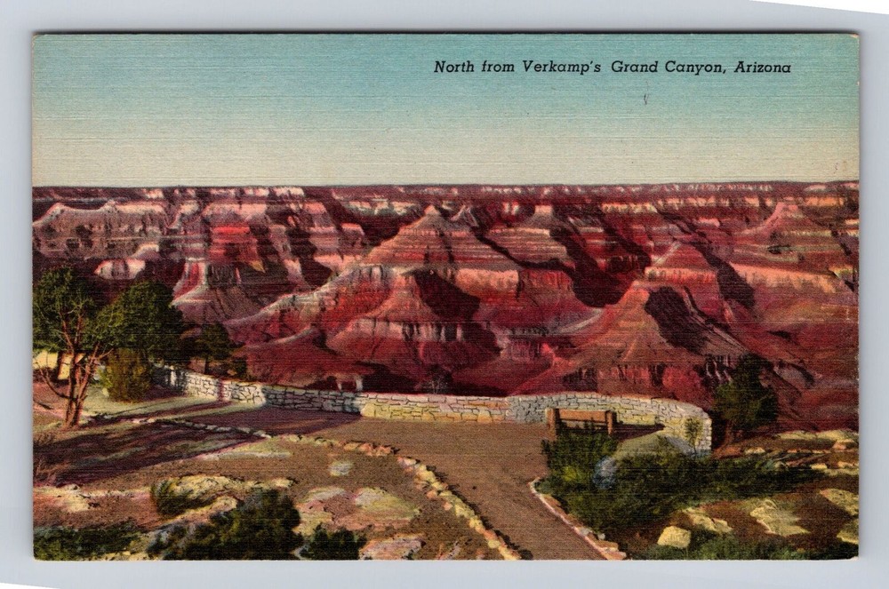 Grand Canyon National Park, North from Verkamps, Vintage Souvenir Postcard