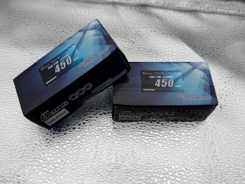 [2-PACK] GENS ACE 2S 25C 450mAh 7.4V LIPO BATTERY - [NEW/SEALED]-image