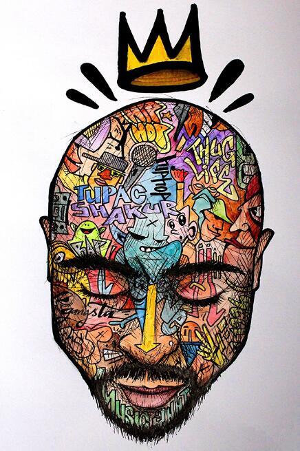 Graffiti Art Portrait Abstract Rapper Wall Art Poster-image