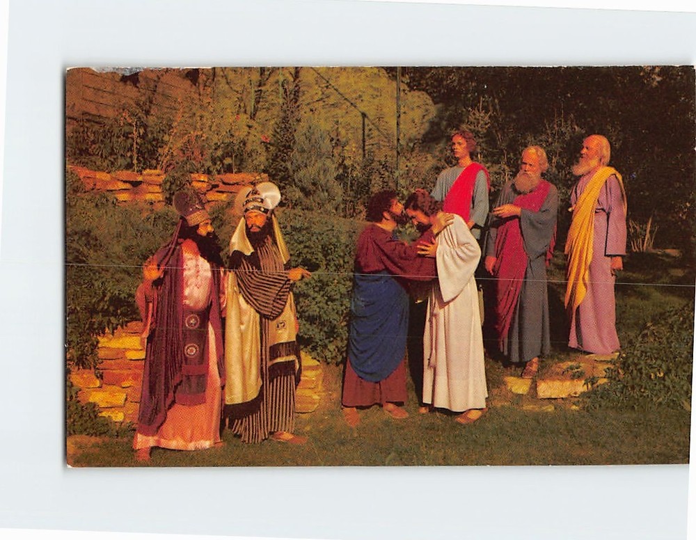 Postcard Judas Betrays His Master With A Kiss Black Hills Passions Play USA