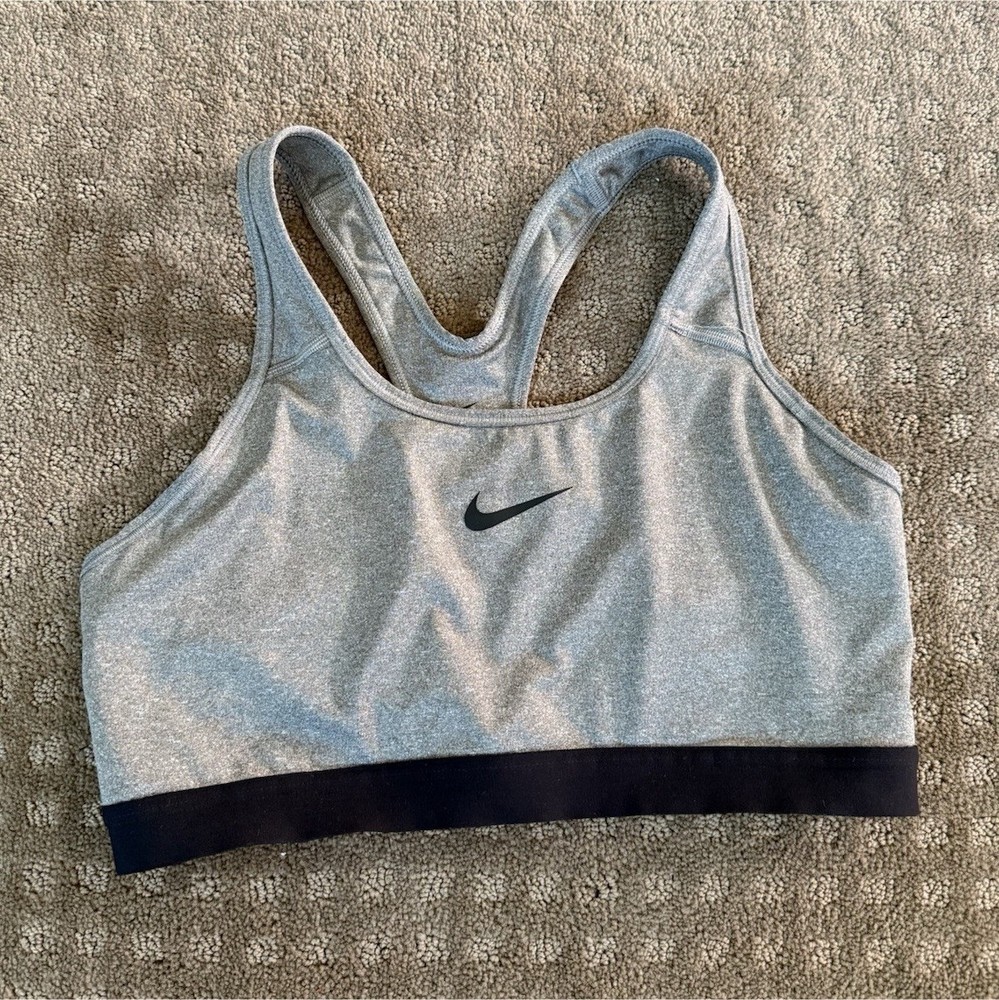 Nike Dri-FIT Women's Racerback Sports Bra Pullover Wireless Gray XL