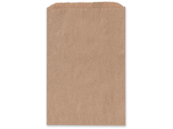 KRAFT Flat Paper Merchandise Bags Custom Sizes & Bulk Quantities