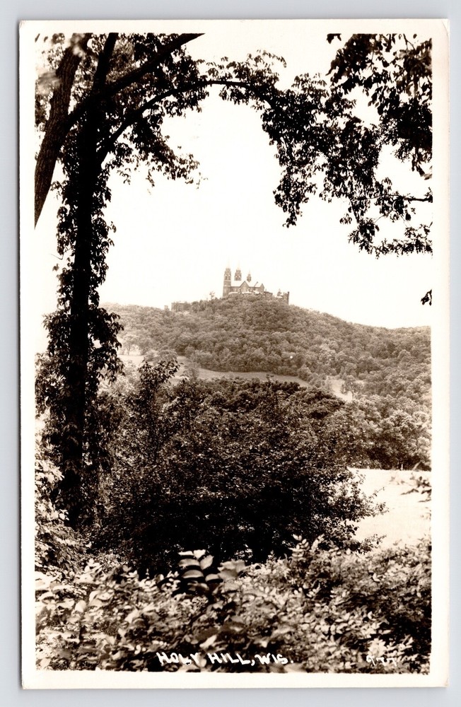 1950s Basilica of Holy Hill Shrine of Mary RPPC Photo Erin Wisconsin WI Postcard