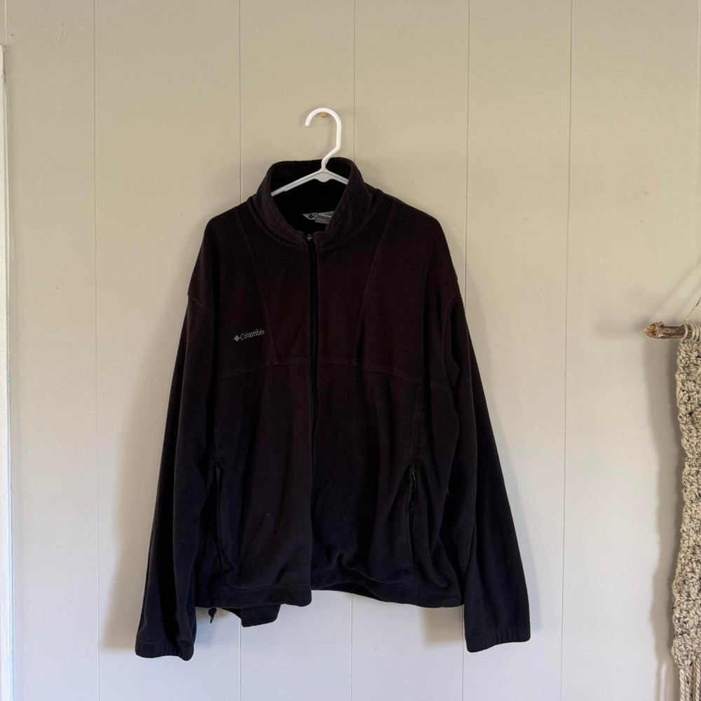Columbia Men's XL Black Winter Fleece Jacket with Full Zip & Collar