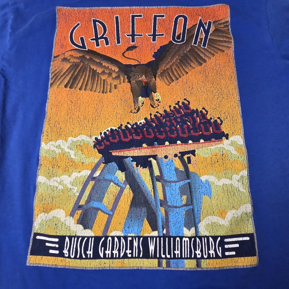 Busch Gardens Williamsburg Virginia Griffon Roller Coaster Graphic T-Shirt Sz M