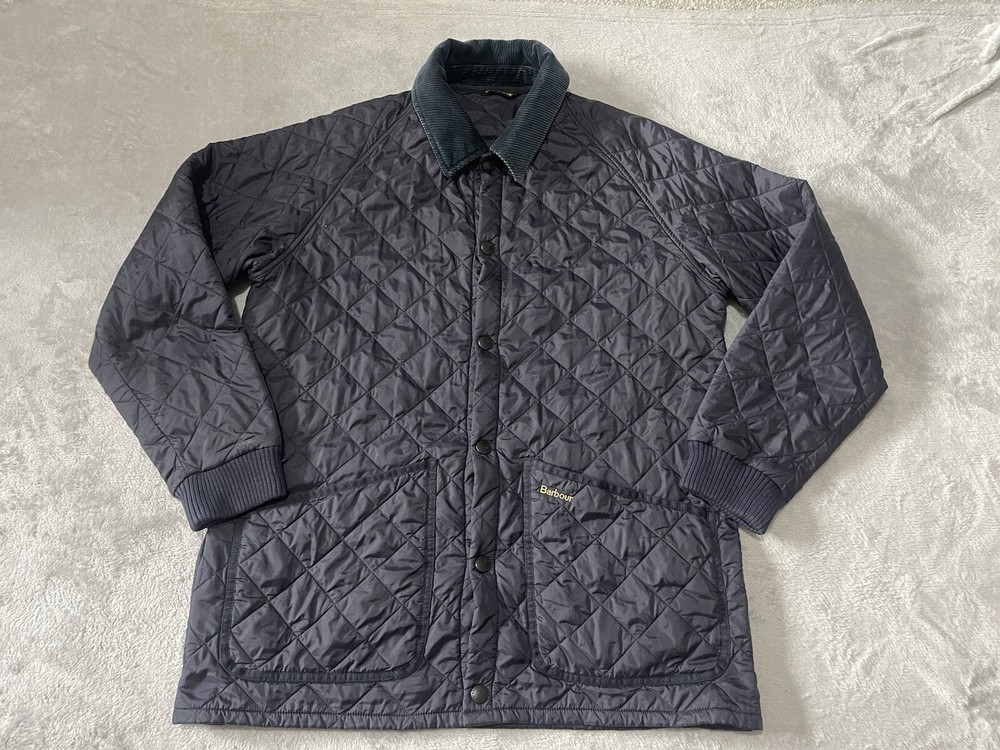 Barbour Quilted Jacket Country Liddesdale Blue Size Large XL