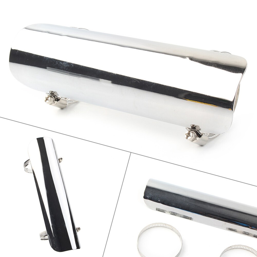 Chrome Exhaust Muffler Pipe Heat Shield Cover Protector For Harley Motorcycle