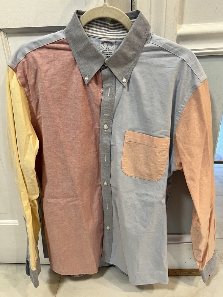 Brooks Brothers Regent Fit Non-Iron Stretch Colorblock Button-Down Shirt L