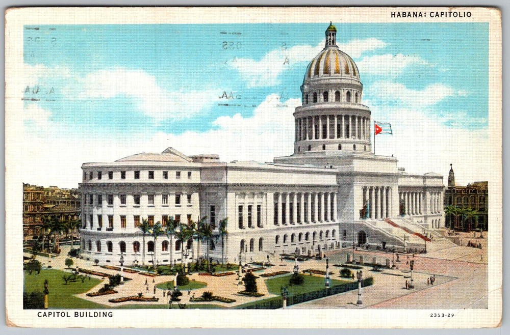 Vtg Postcard El Capitolio Nacional Havana, Cuba 1930s