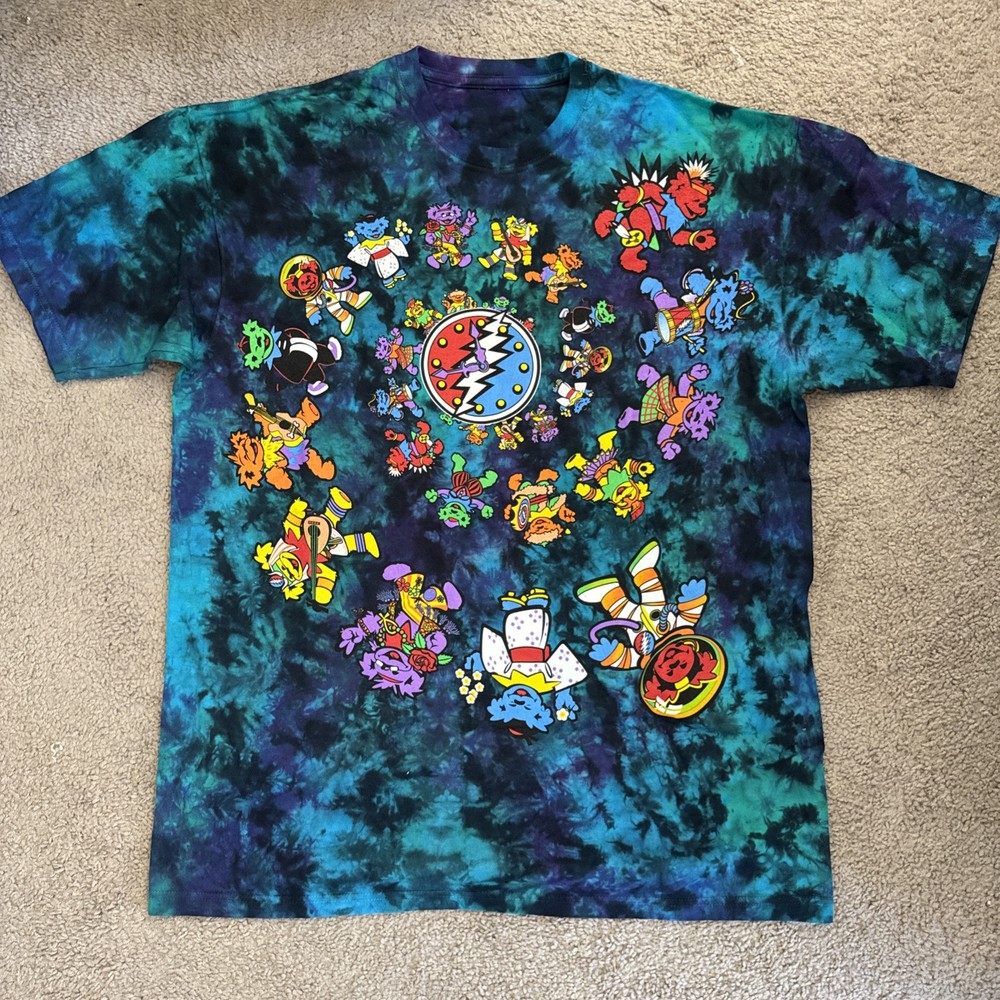 Liquid Blue Grateful Dead Spiral Bears Tie-Dye Shirt, Brand New, Men’s Size XL