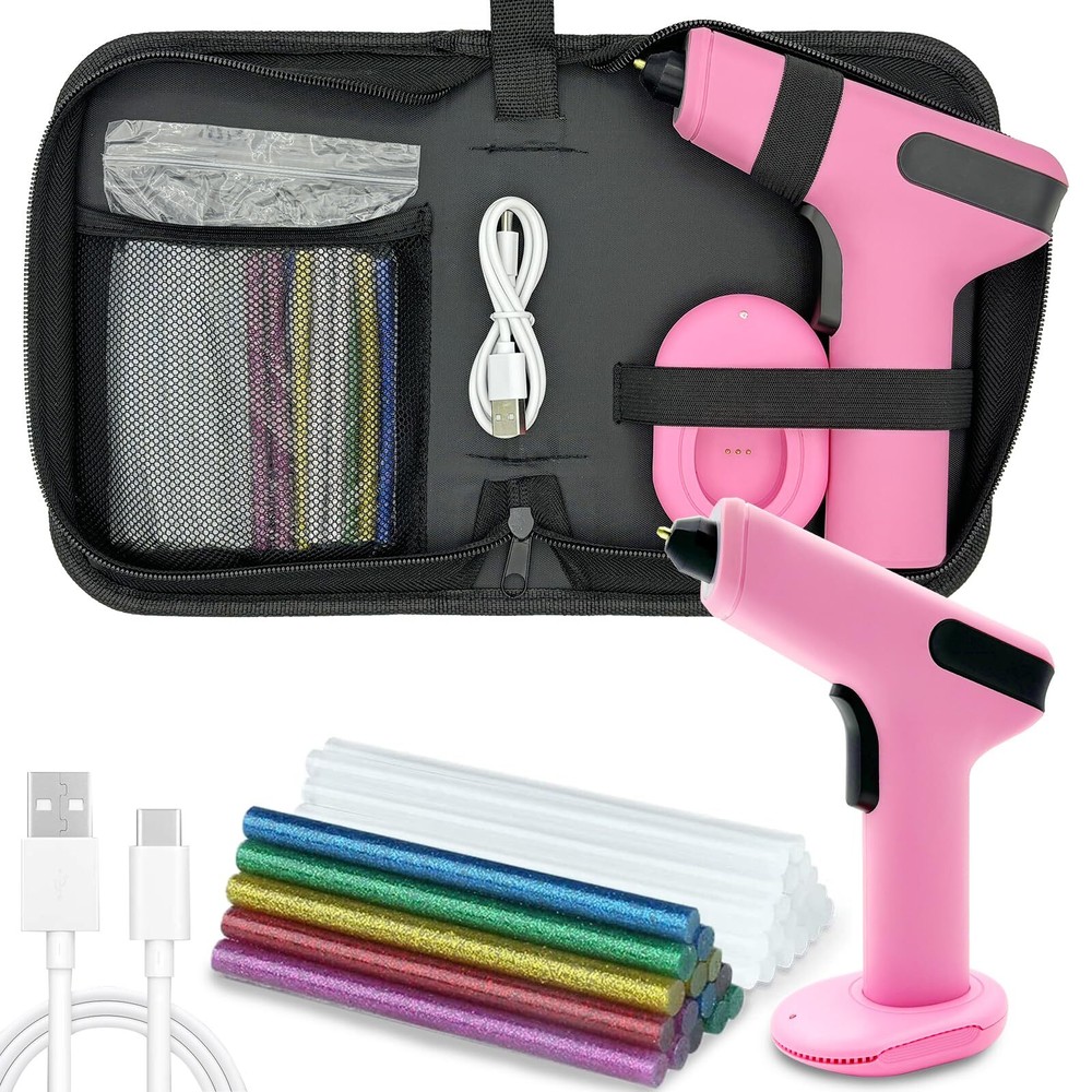 Liumai Cordless Hot Glue Gun, 15s Fast Preheating Mini Hot Glue Gun with 30pc...