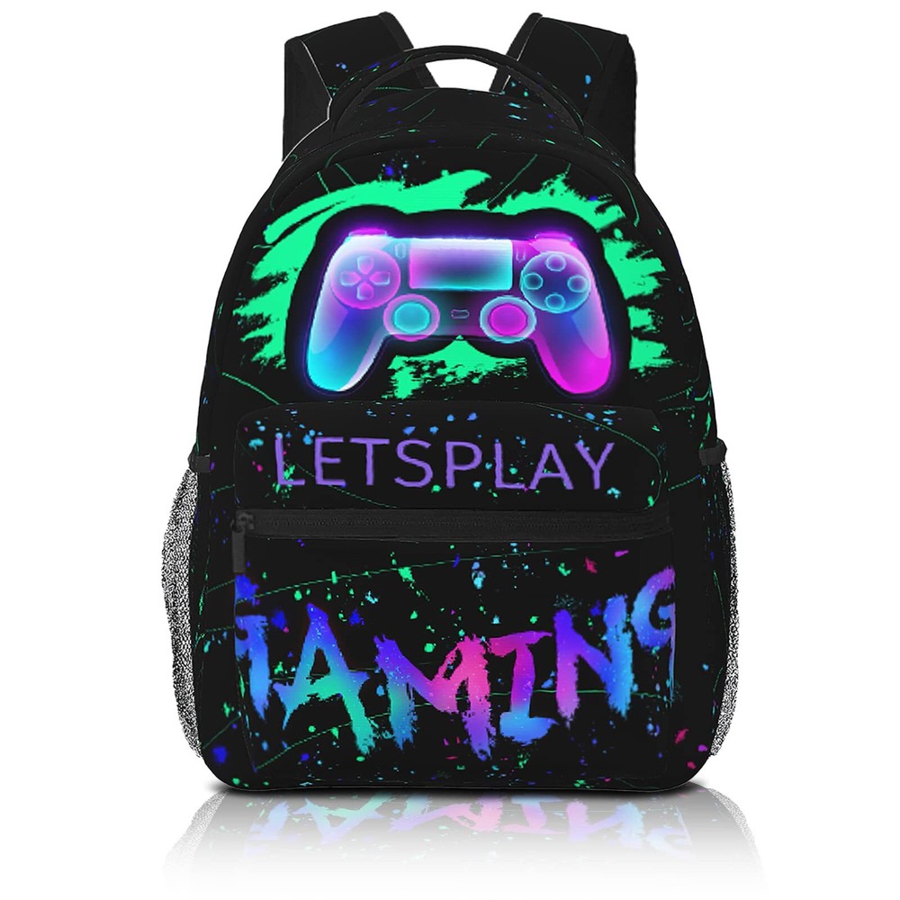 Waterproof Abstract Gamepad Backpack for Gaming Laptops Teens Adults Travel  -image