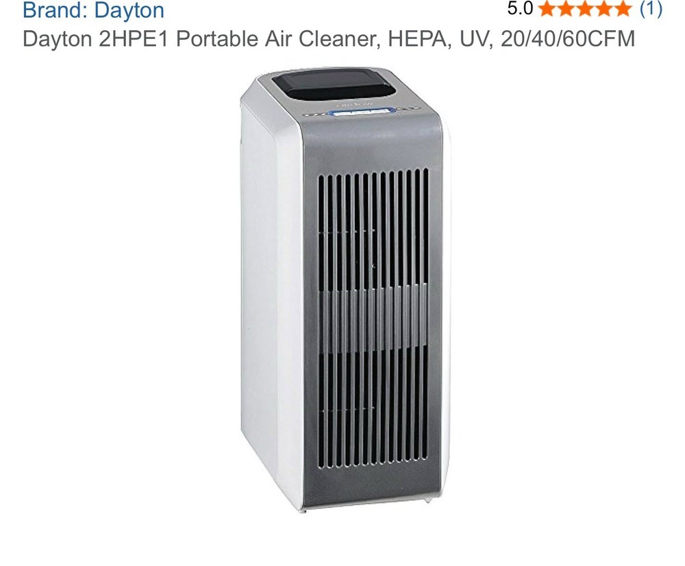 Dayton 2HPE1A Air Purifier with HEPA Filter New In Box