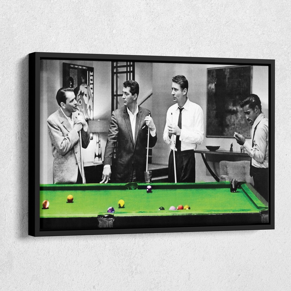 The Rat Pack Playing Pool Poster Canvas Wall Art Vintage Hollywood Decor
