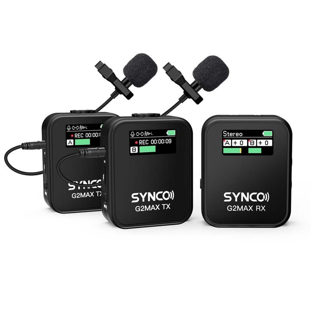 Wireless Microphone, G2(A2) MAX 2.4G Dual Transmitter 24Hours Recording 656FT...