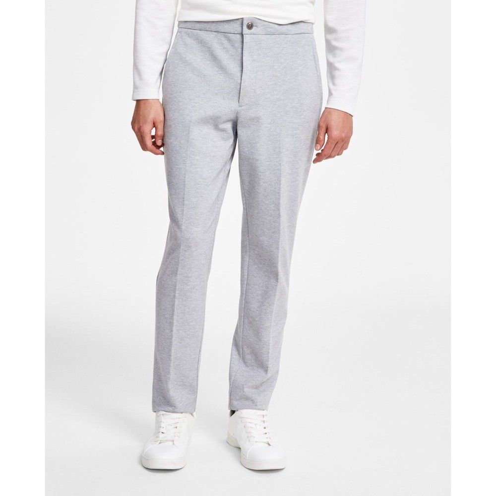 Alfani Men's Heather Gray Stretch Knit Rayon Casual Fit Suit Pants Size 32W 30L