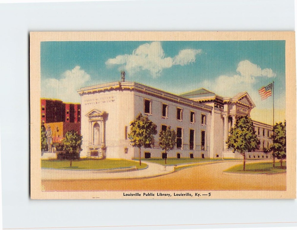 Postcard Louisville Public Library Louisville Kentucky