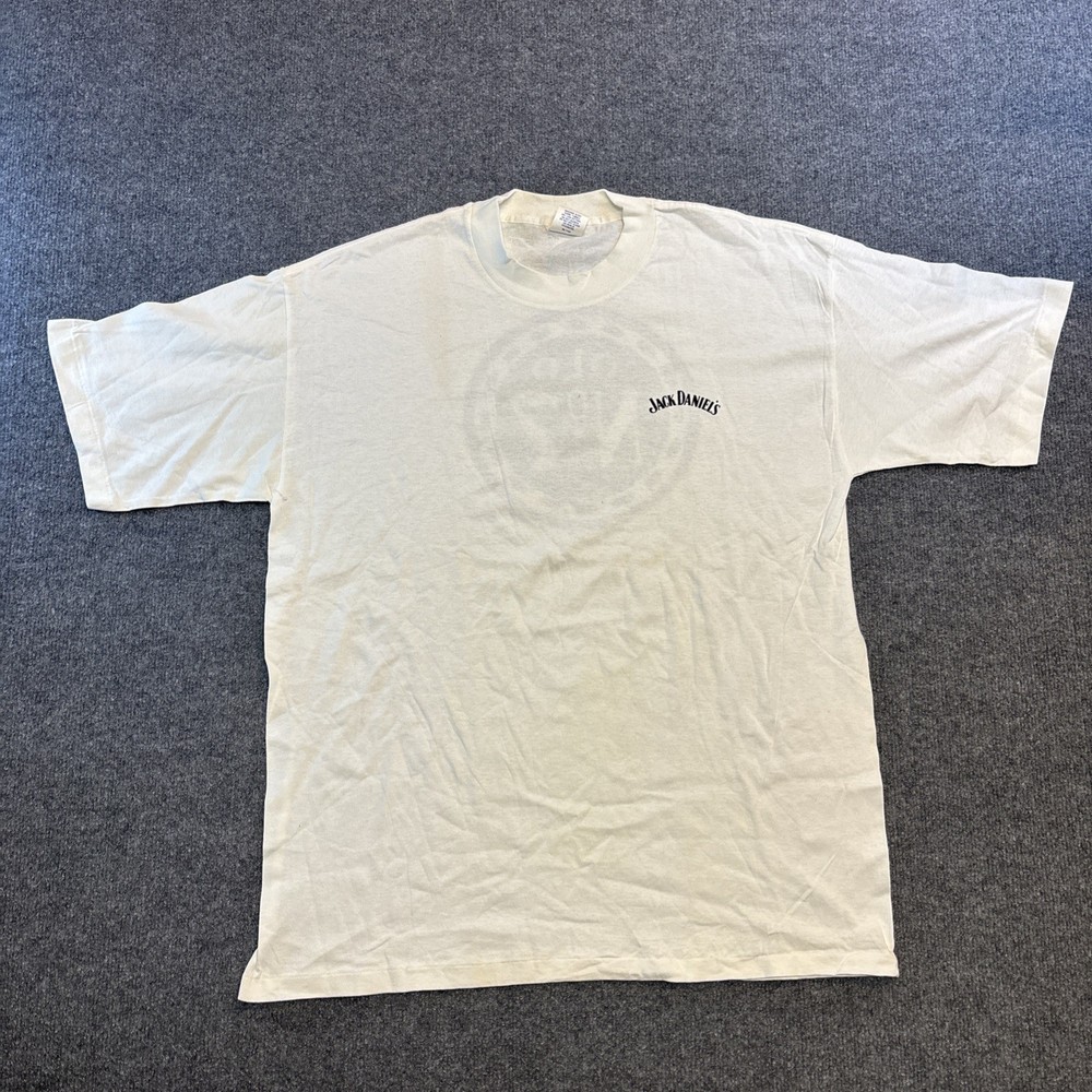 Vintage Single Stitch Center Cut Jack Daniel’s T Shirt Men’s XL White