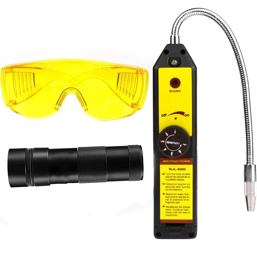 Refrigerant Leak Detector Kit for AC Leak Detection - Includes UV Flashlight-image