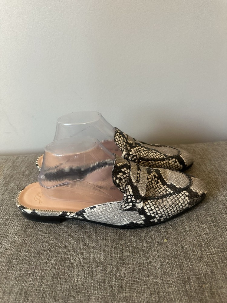 J Crew Women’s Snakeskin Mule Loafers Size 10