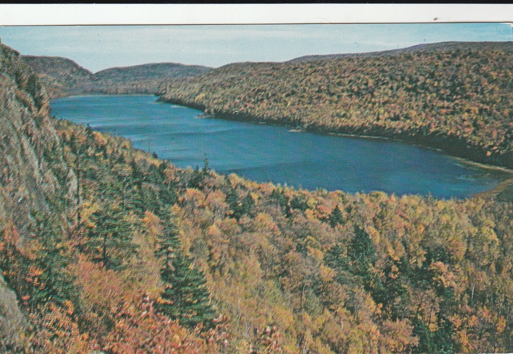 Lake Of The Clouds Huron Mountains Ontonagon Michigan Aerial view Postcard