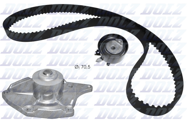 KD133 DOLZ Water Pump + Timing Belt Kit for Nissan, Renault