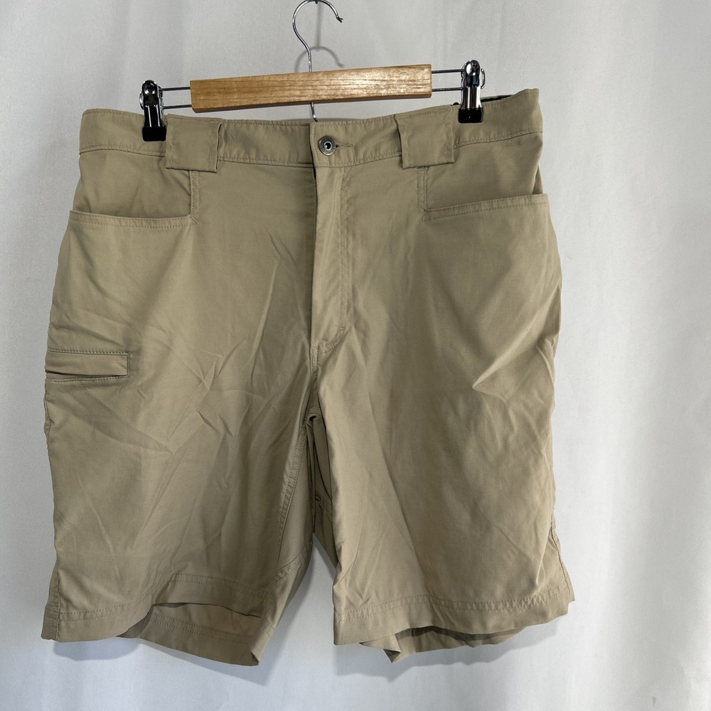Duluth Trading Co Shorts Mens Beige Cargo Flex Dry On The Fly 9