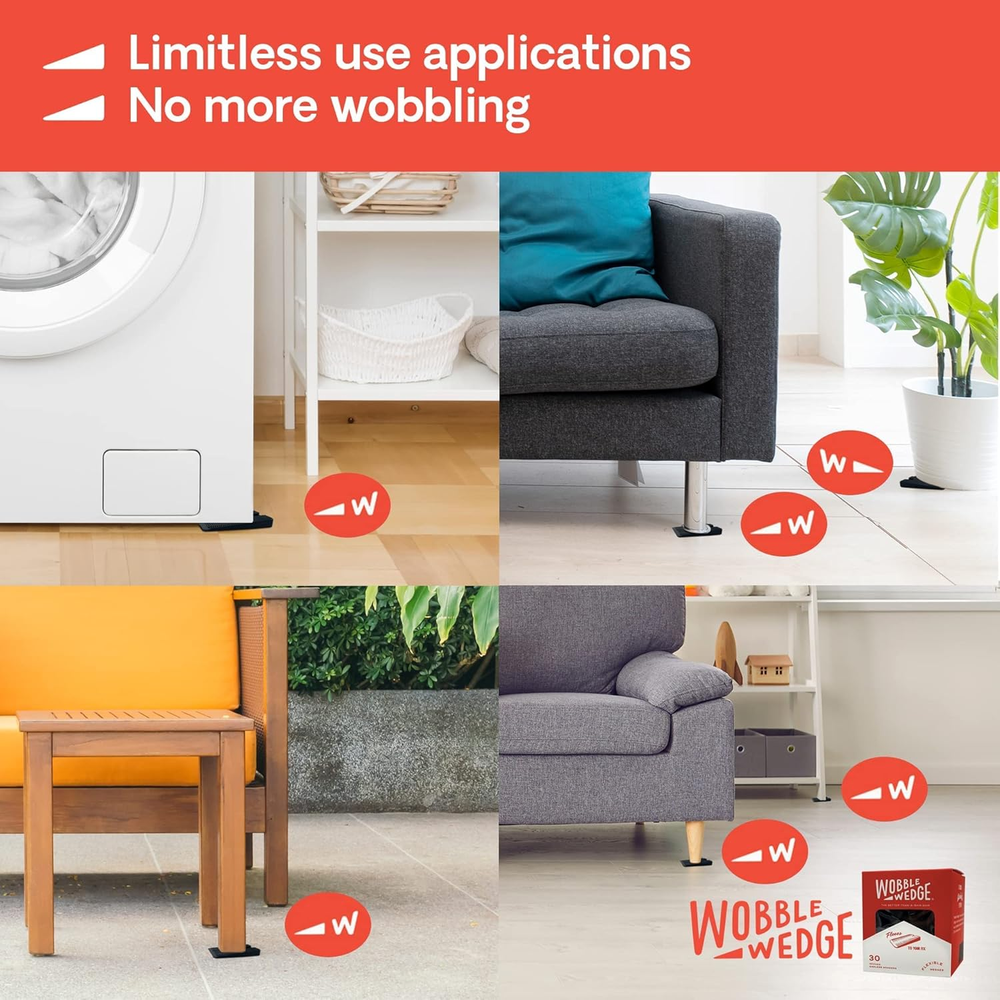 Flexible Plastic Shims 30 Pack Made in USA Multi-Purpose Shim Wedges for DIY and Construction