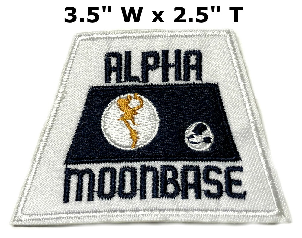 Alpha Moonbase Patch Embroidered Iron-On Applique Space Explorer NASA Astronaut