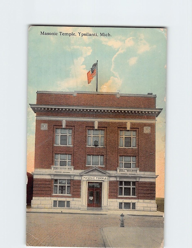 Postcard Masonic Temple Ypsilanti Michigan USA